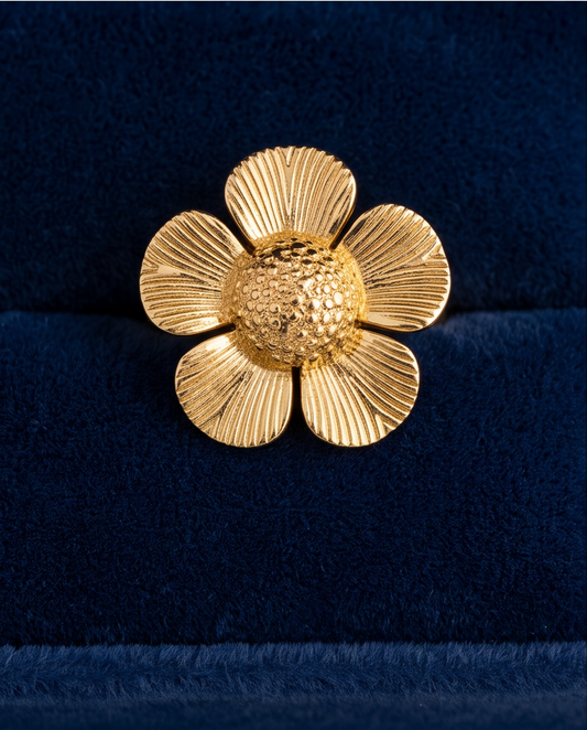 Adjustable 5 petal Flower Ring