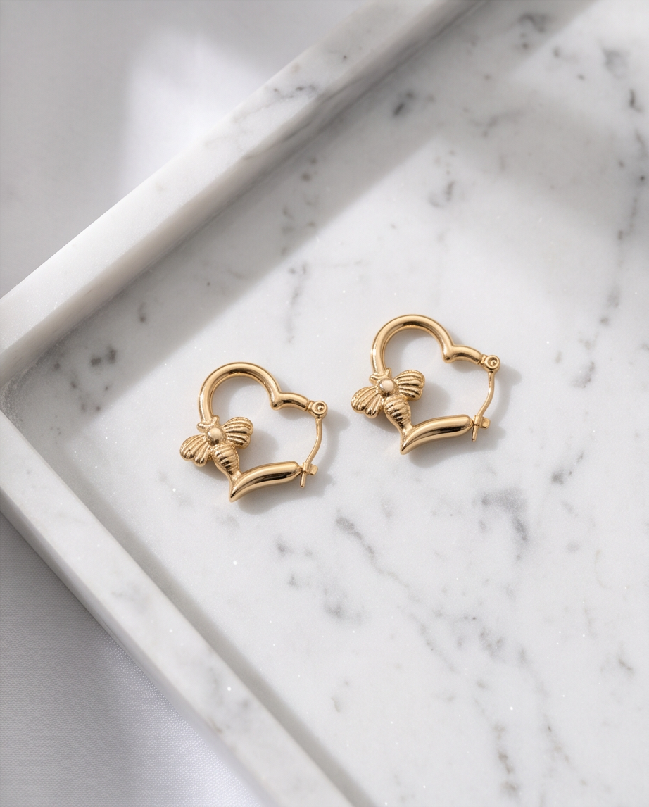 Bee on Heart Hoops
