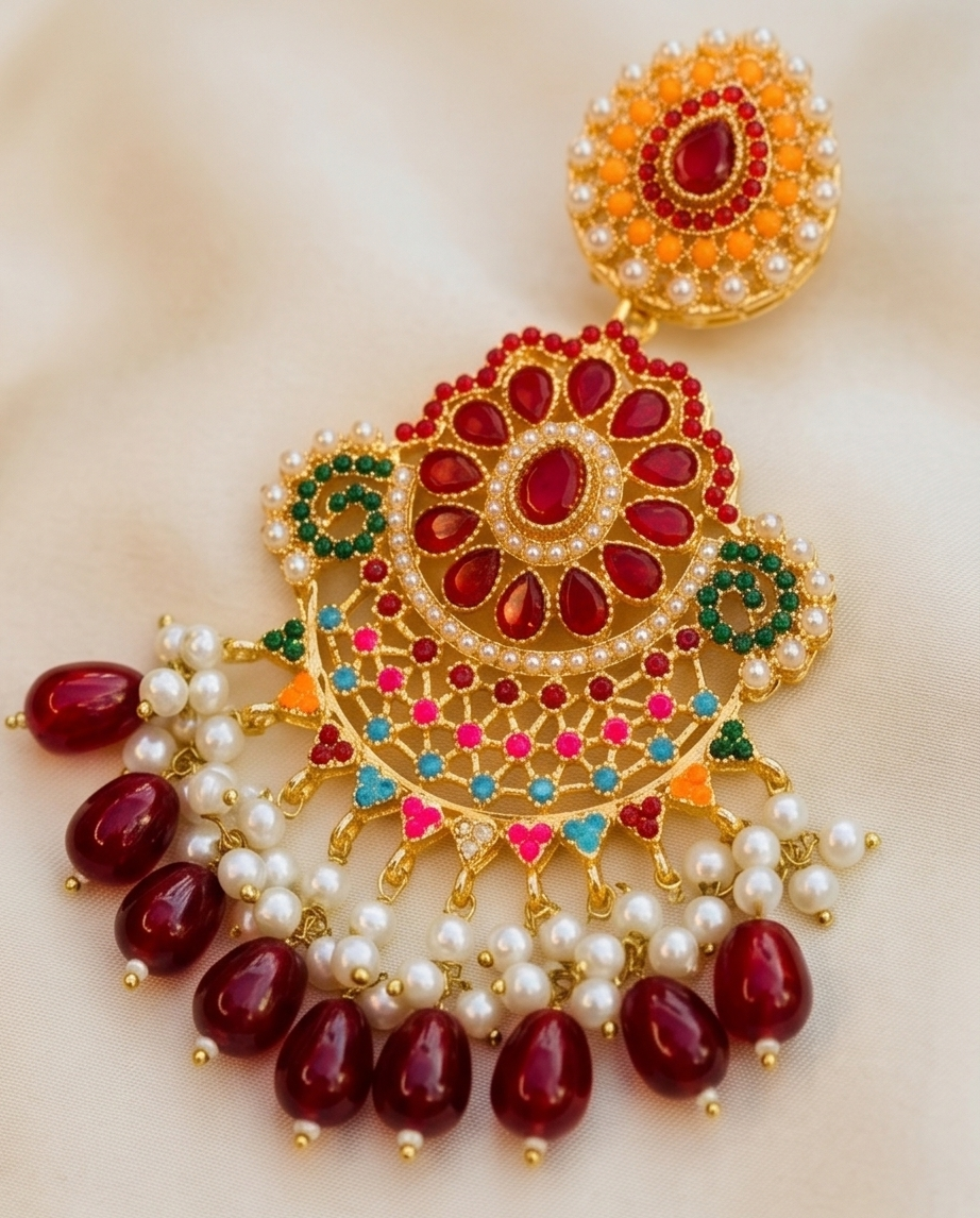 Traditional Maroon Maala Set