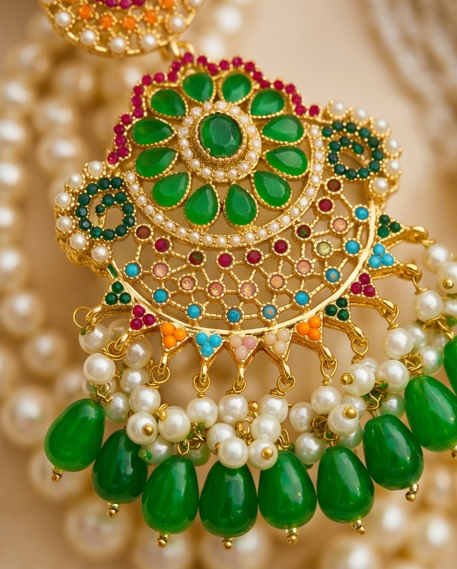 Traditional Green Maala Set