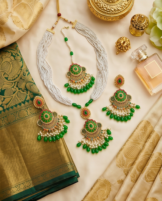 Traditional Green Maala Set
