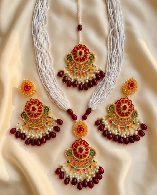Traditional Maroon Maala Set
