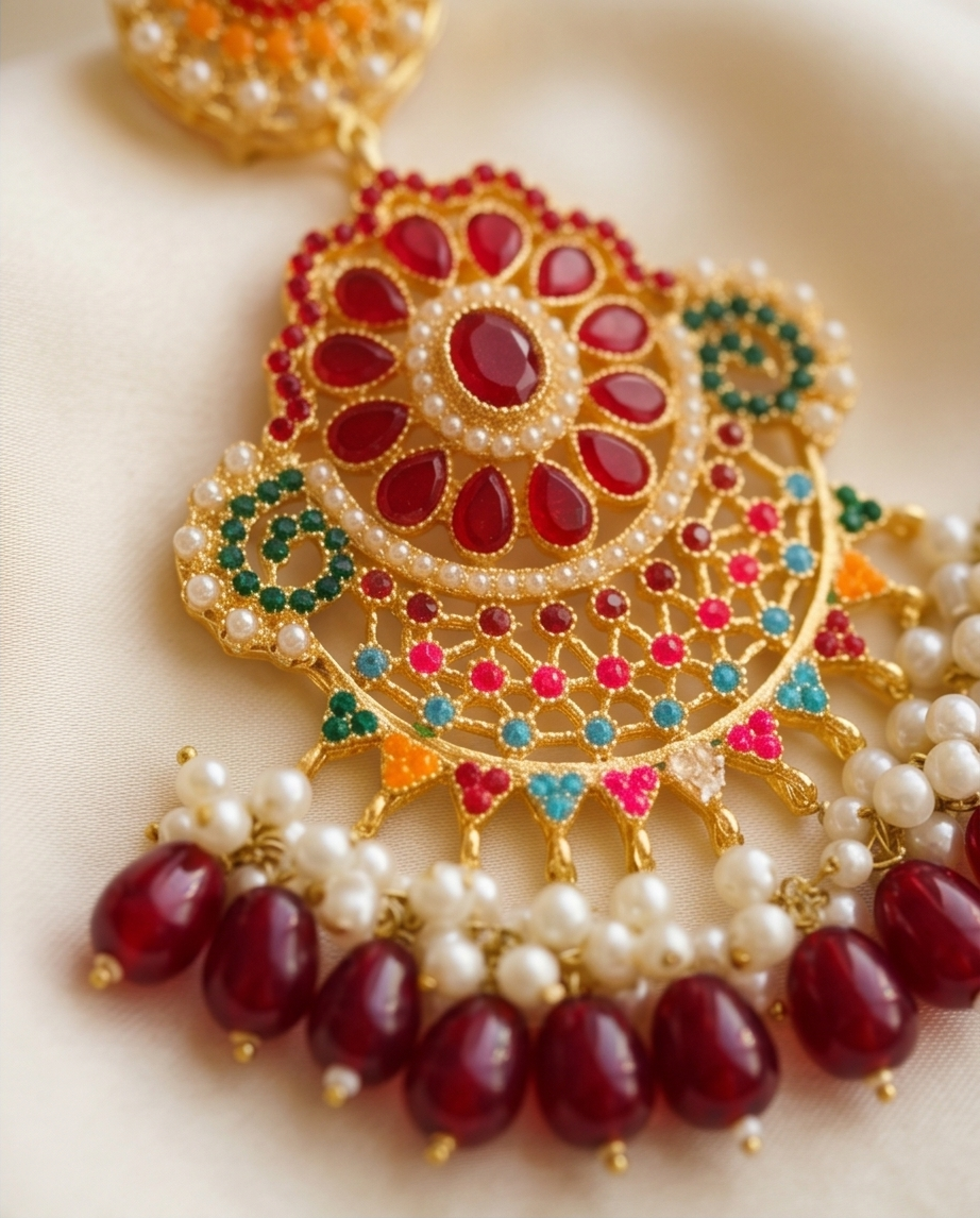 Traditional Maroon Maala Set