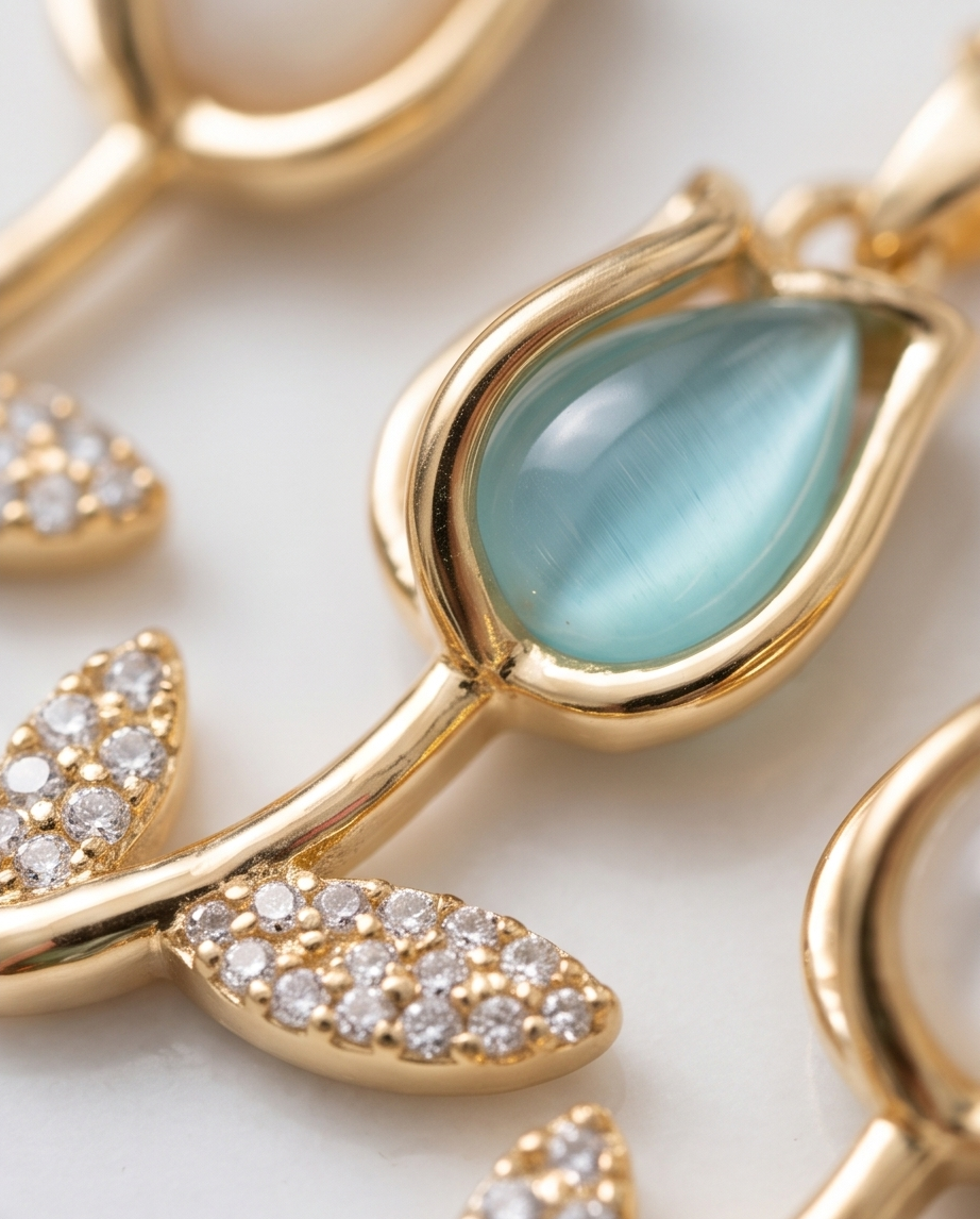 Ice blue Tulip Pendant