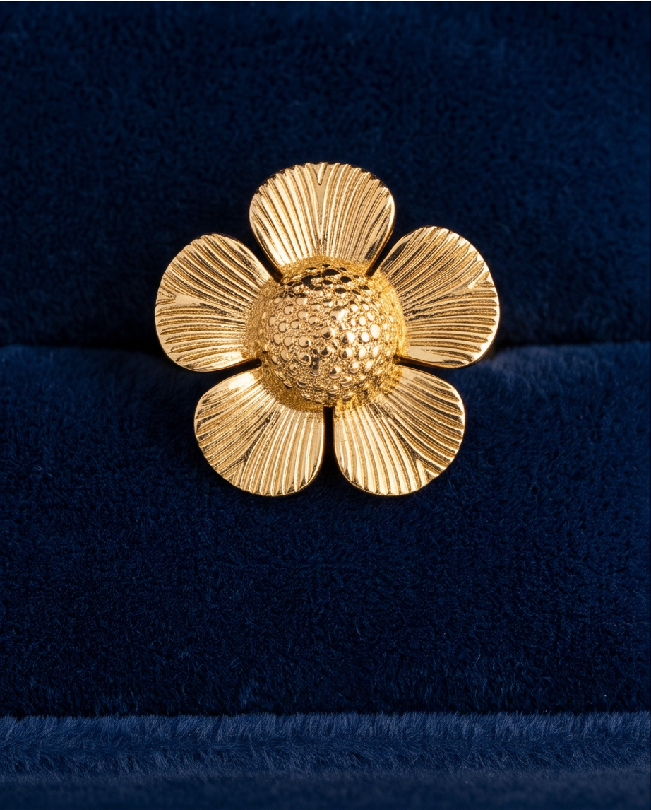 Adjustable 5 petal Flower Ring