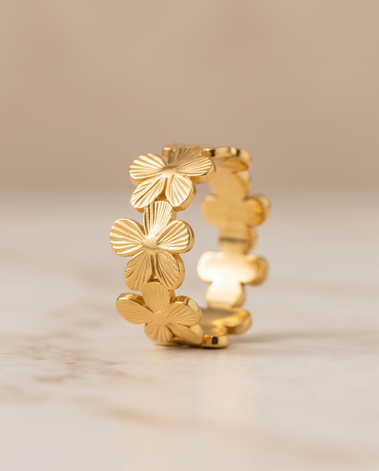 Adjustable Floral Band Ring