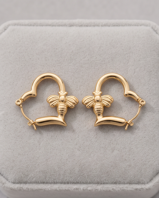 Bee on Heart Hoops