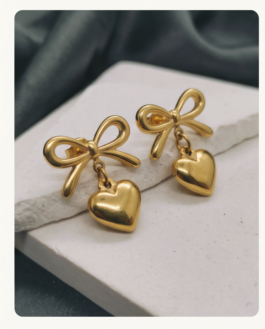 Bow & Heart Studs