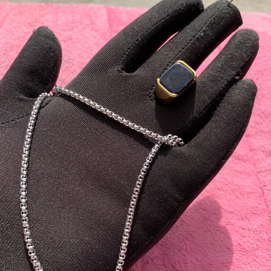 Mens Chain with Stainless Ring